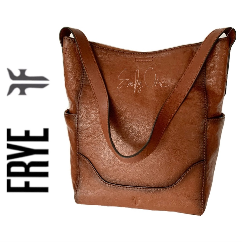 NWT FRYE genuine leather side pocket hobo cognac - Picture 3 of 7